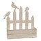 Slickblue; Antique White Metal Fence Planter with Birds Wall or Freestanding Garden Decor; Category:Spring Vases, Containers and Hangers; Image:2